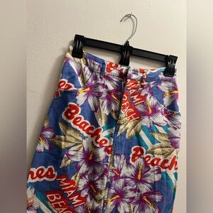 Urban Outfitters Floral Print Skirt - Blue and Red